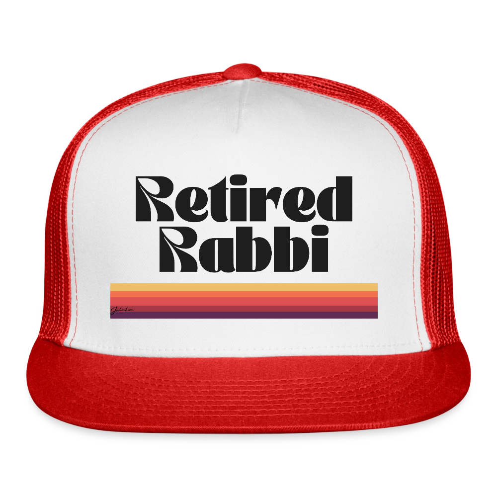 Retired Rabbi Trucker Hat - white/red