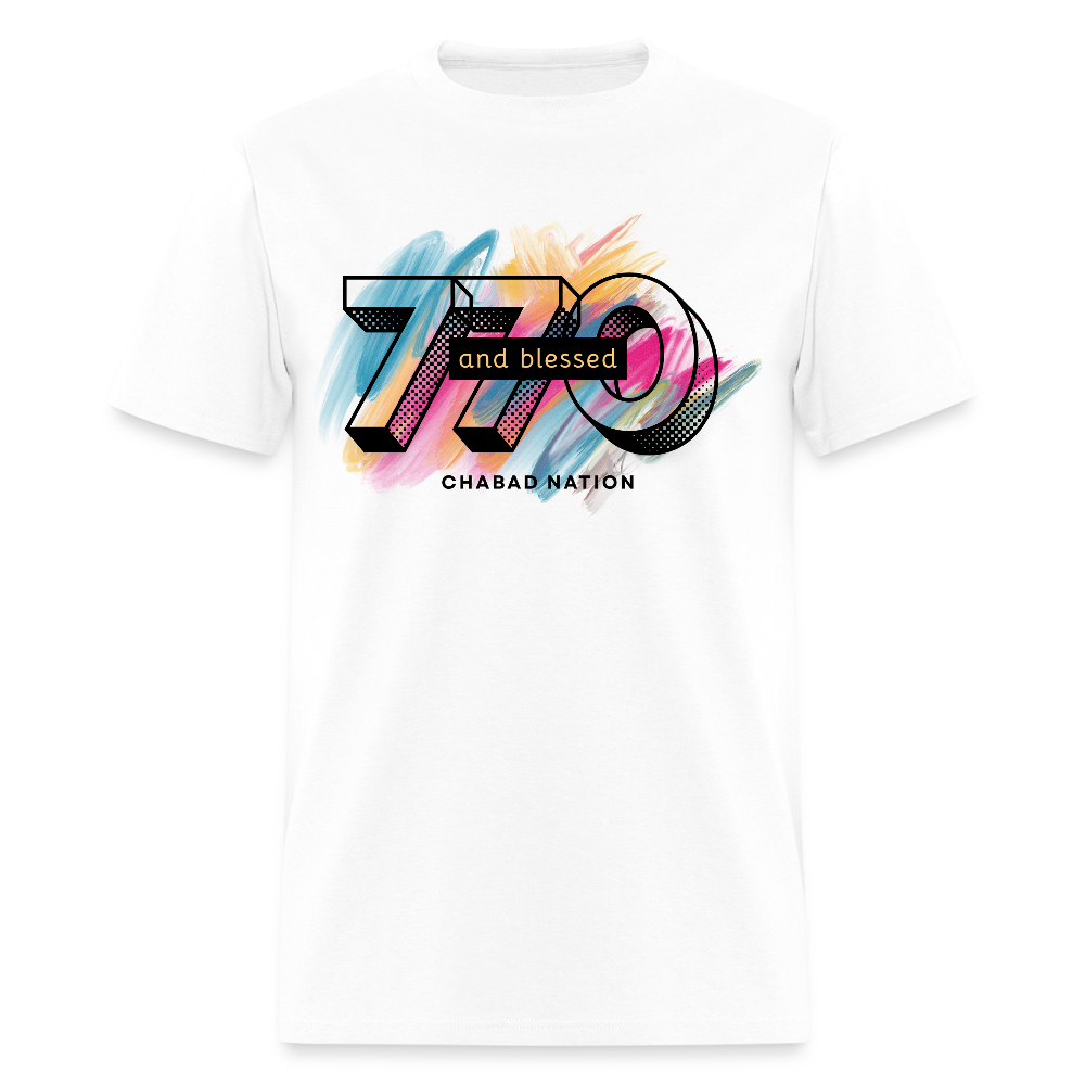 770 And Blessed Men's T-Shirt | GILDAN 5000 - white