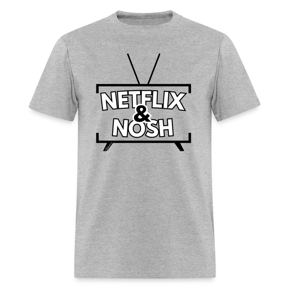 Netflix & Nosh Men's T-Shirt | GILDAN 5000 - heather gray