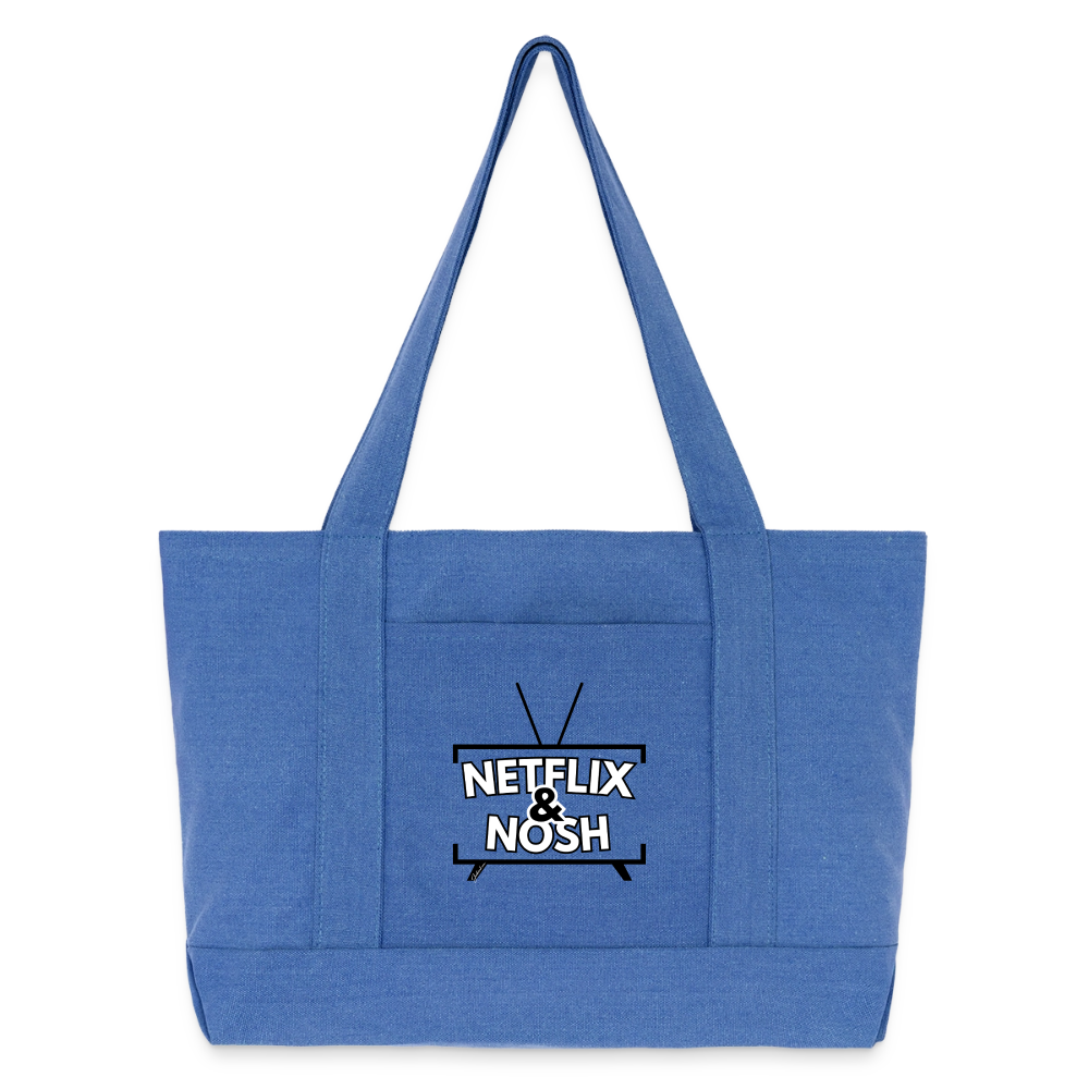 Netflix & Nosh Cotton Pigment Dyed Tote Bag - periwinkle blue