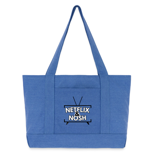 Netflix & Nosh Cotton Pigment Dyed Tote Bag - periwinkle blue