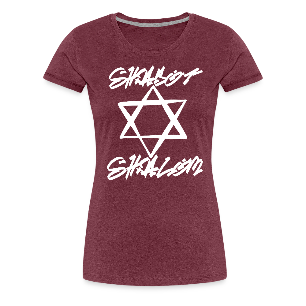 Shabbat Shalom Graffiti Light Star Women’s Premium T-Shirt - heather burgundy