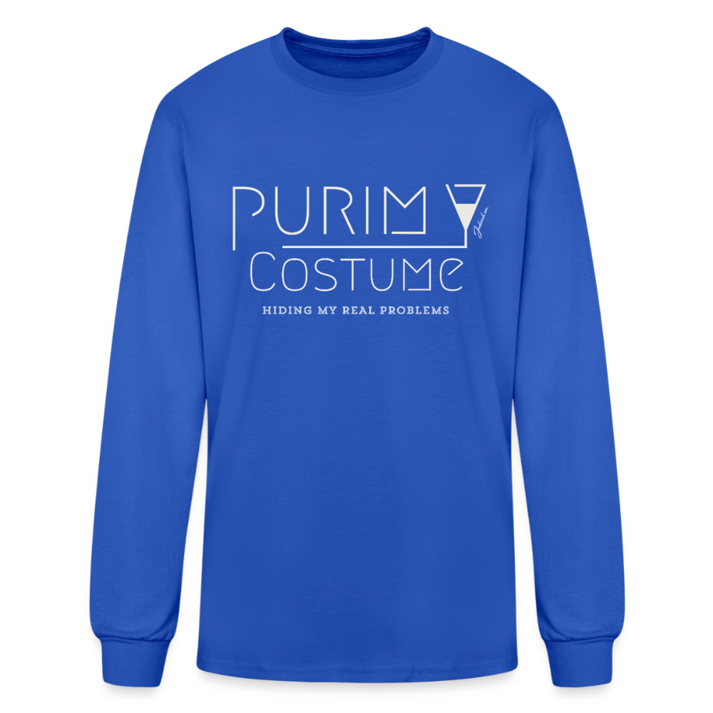 Purim Costume Men's Long Sleeve T-Shirt - royal blue