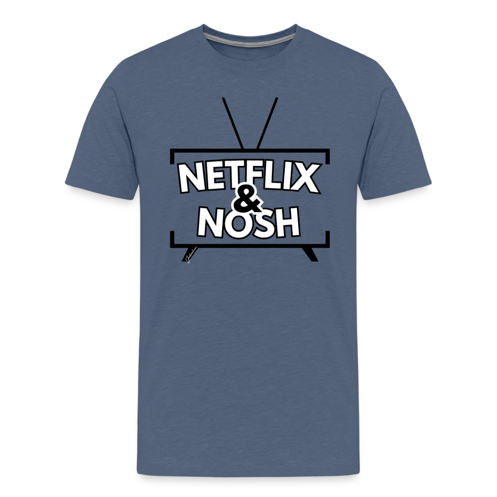 Netflix & Nosh Men's Premium T-Shirt - heather blue