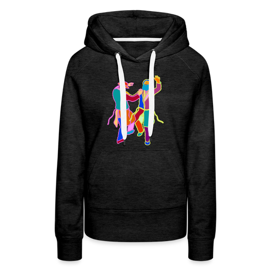 Colorful Dancing Rabbis Women’s Premium Hoodie - charcoal grey