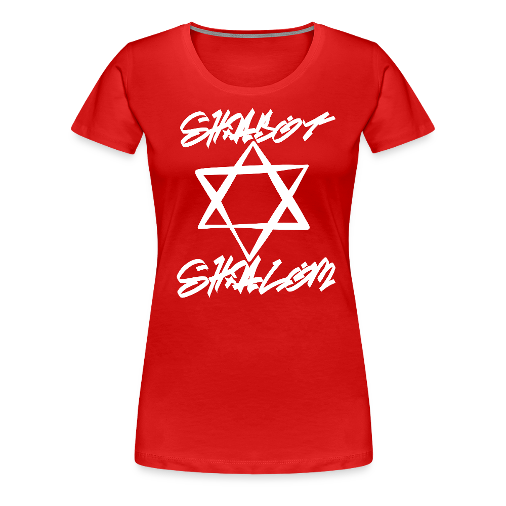 Shabbat Shalom Graffiti Light Star Women’s Premium T-Shirt - red