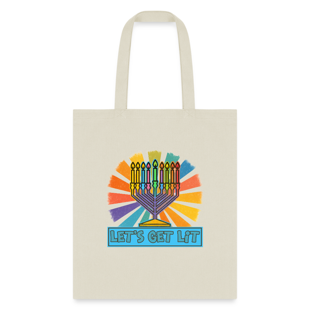 Radiant Retro Let's Get Lit Tote Bag - natural