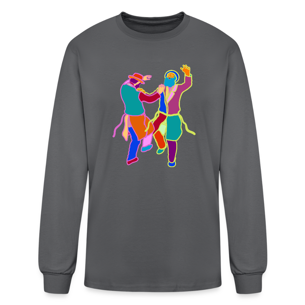 Colorful Dancing Rabbis Men's Long Sleeve T-Shirt - charcoal