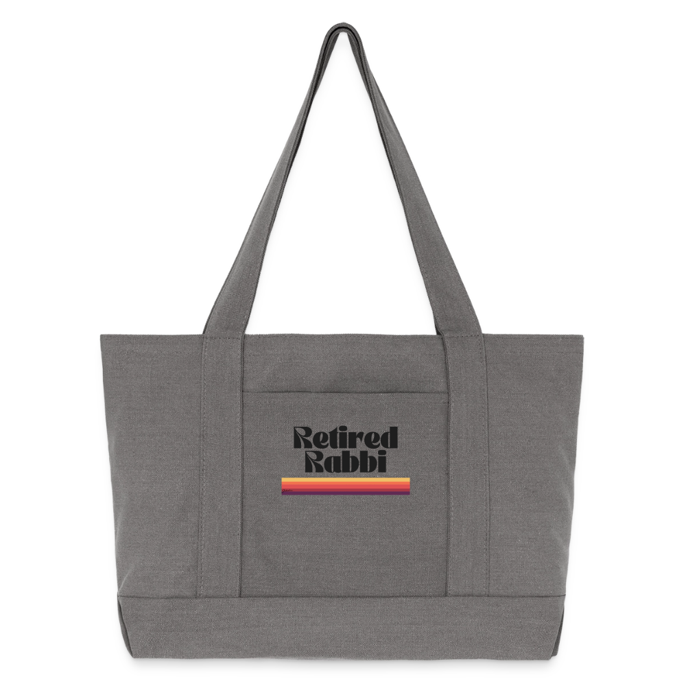 Retired Rabbi Cotton Pigment Dyed Tote Bag - charcoal grey