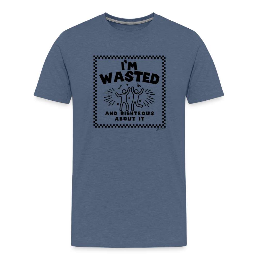 Wasted & Righteous Men's Premium T-Shirt - heather blue
