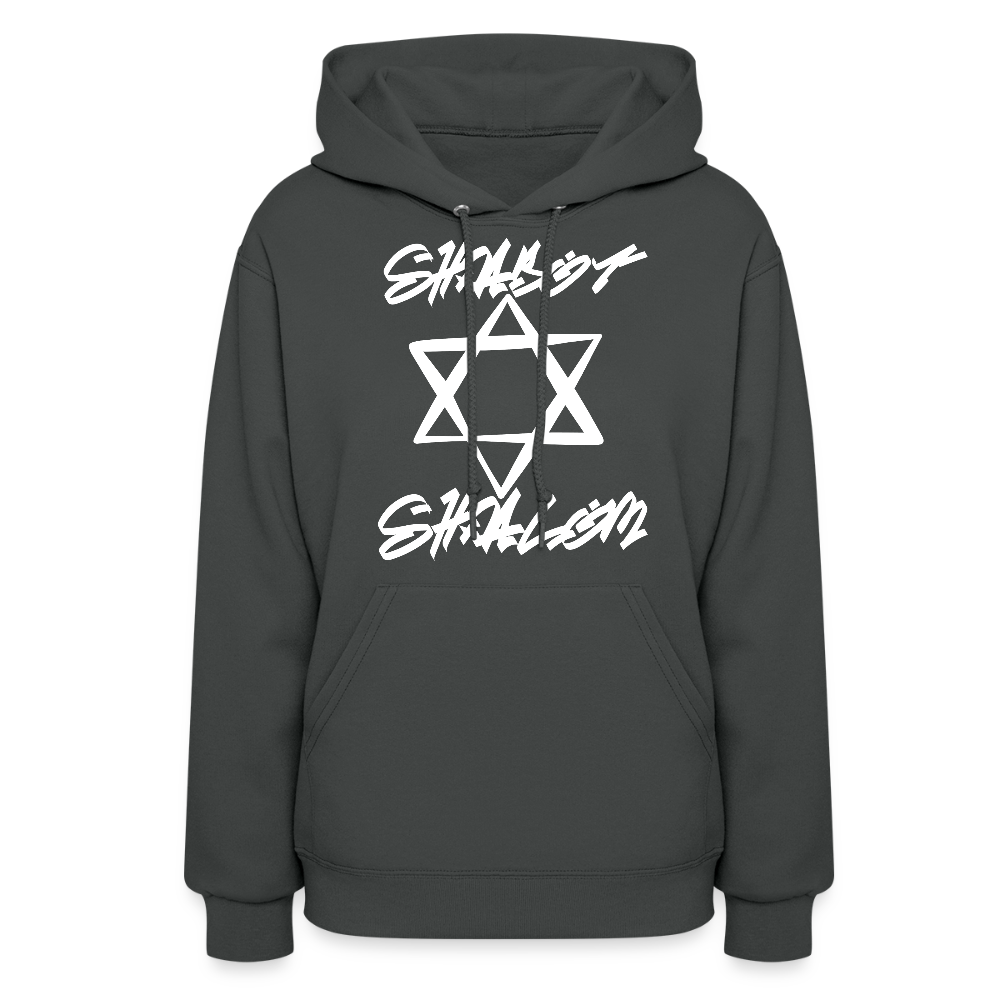 Shabbat Shalom Graffiti Light Star Women's Hoodie - asphalt