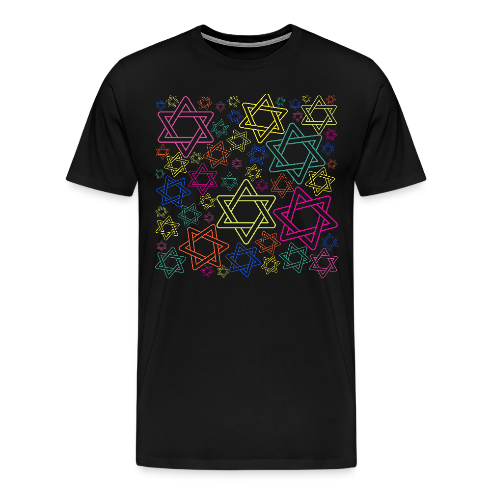 Neon Star of David Festival Men's Premium T-Shirt - black