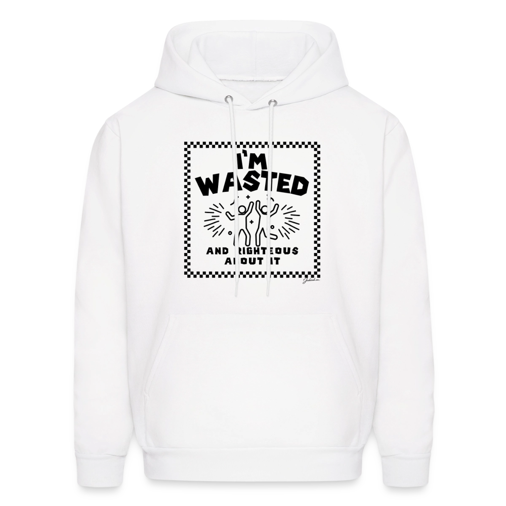 Wasted & Righteous Men's Hoodie - white