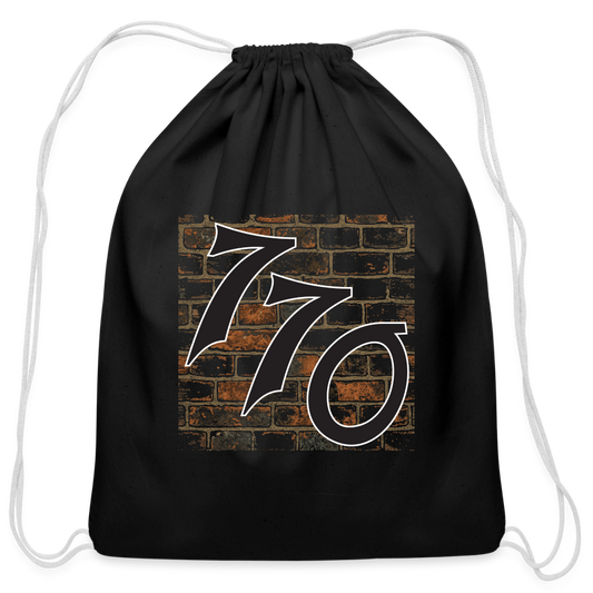 770 Brick Wall Cotton Drawstring Bag - black