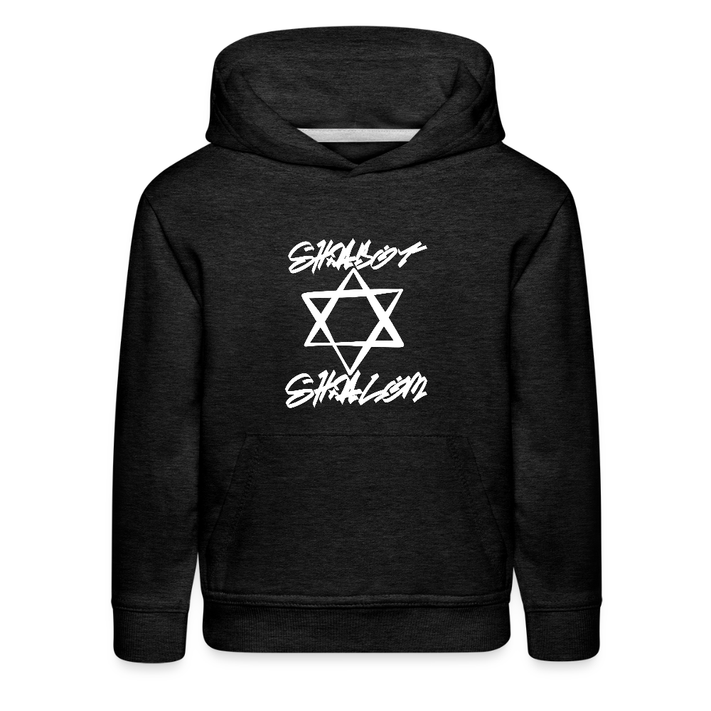 Shabbat Shalom Graffiti Light Star Kids‘ Premium Hoodie - charcoal grey