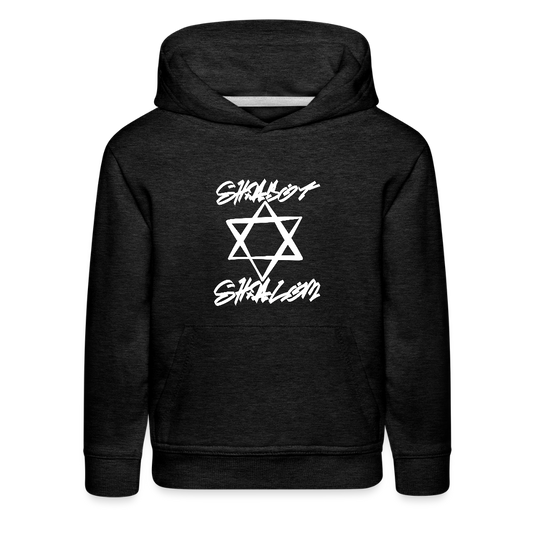 Shabbat Shalom Graffiti Light Star Kids‘ Premium Hoodie - charcoal grey