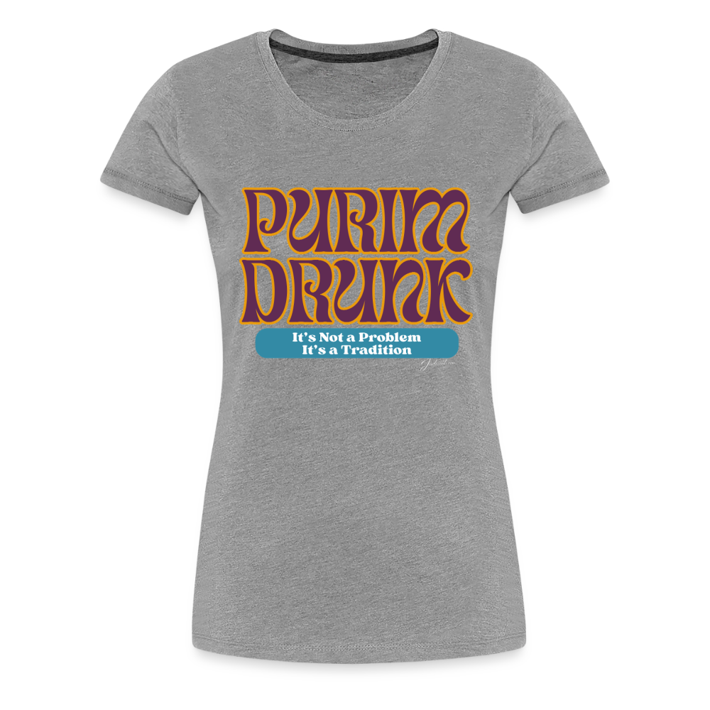 Purim Drunk Women’s Premium T-Shirt - heather gray