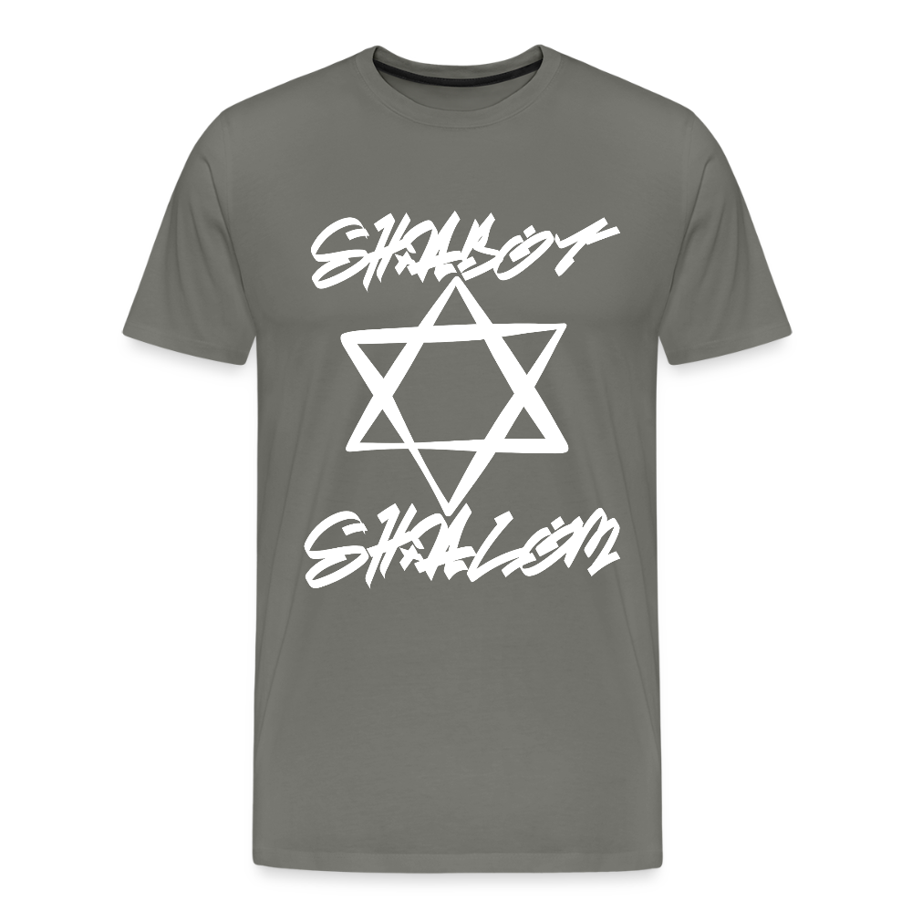Shabbat Shalom Graffiti Light Star Men's Premium T-Shirt - asphalt gray