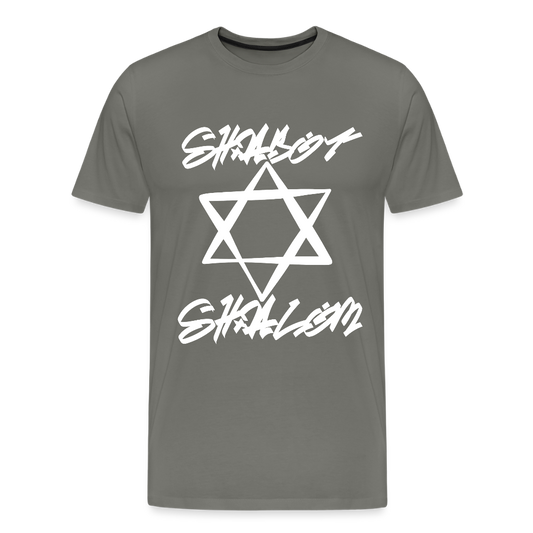Shabbat Shalom Graffiti Light Star Men's Premium T-Shirt - asphalt gray