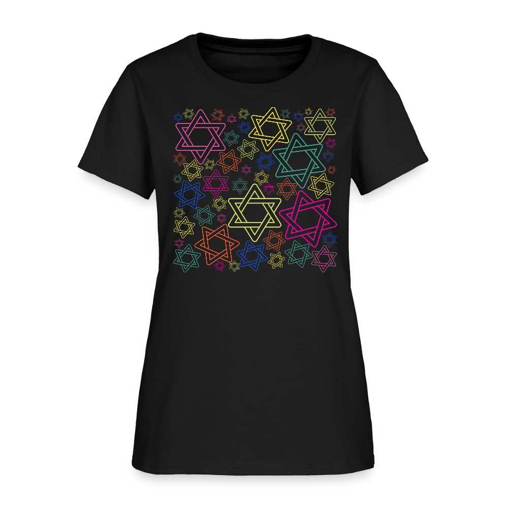 Neon Star of David Festival Women's T-Shirt - black