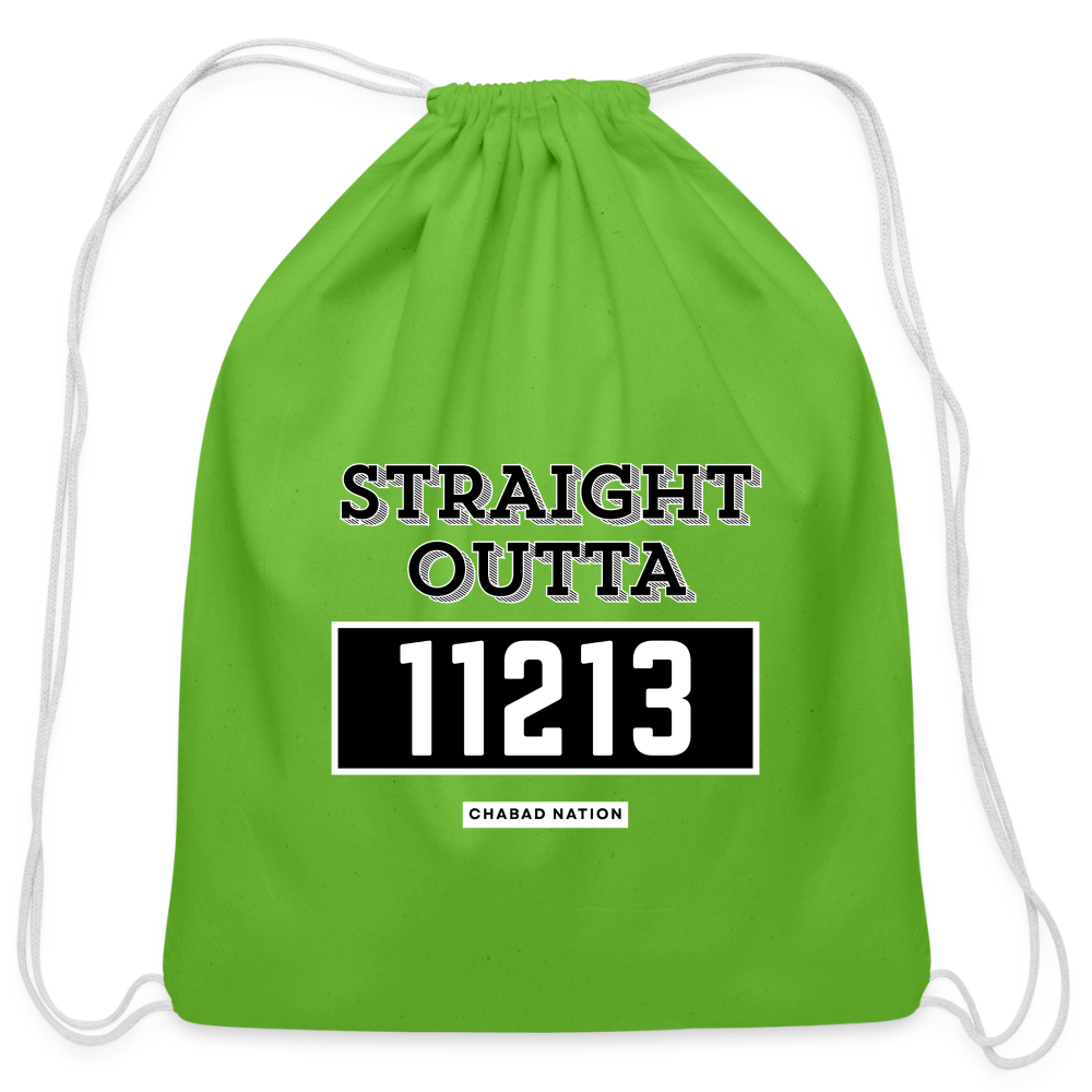 Straight Outta 11213 Cotton Drawstring Bag - clover