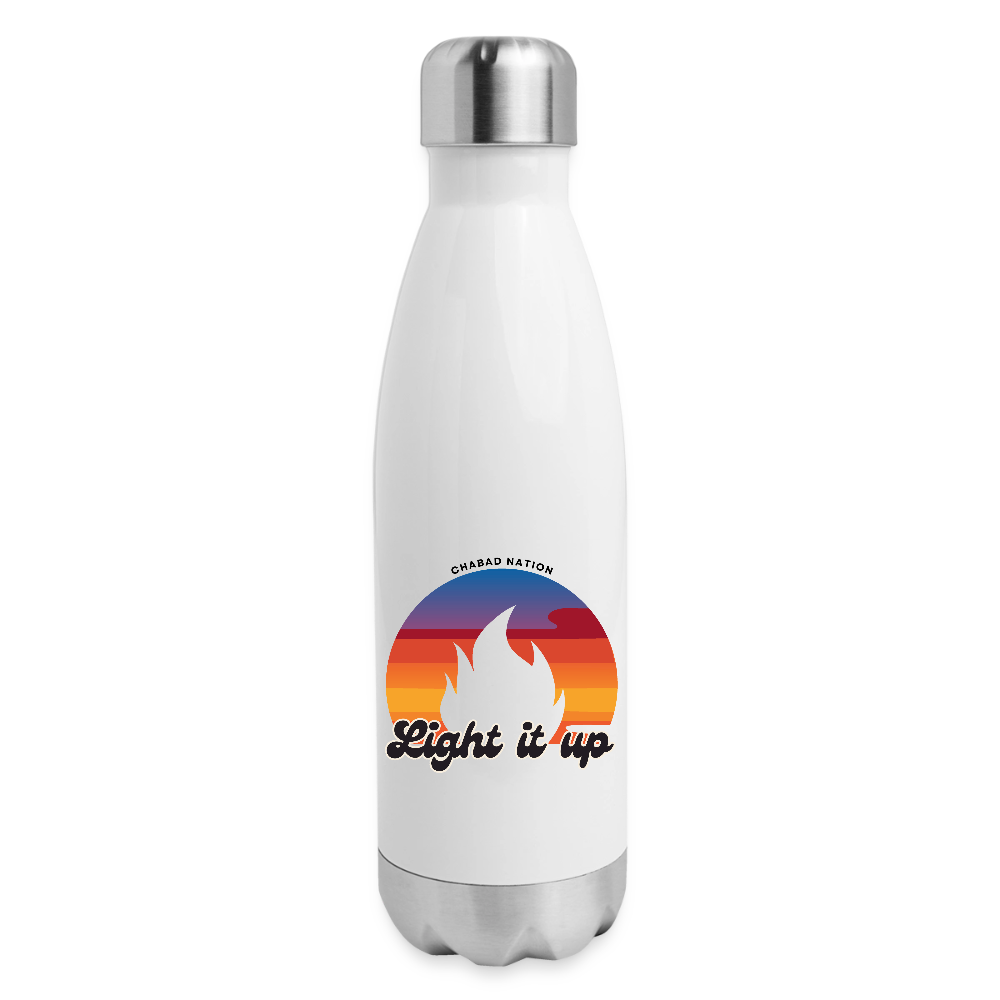Light It Up Insulated Stainless Steel Water Bottle - white