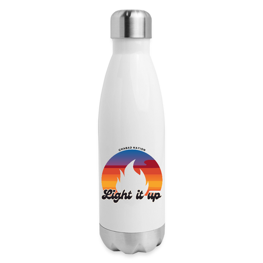 Light It Up Insulated Stainless Steel Water Bottle - white