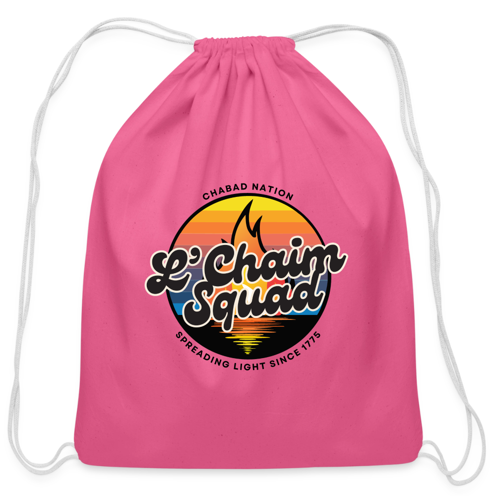 L’Chaim Squad – Spreading Light Cotton Drawstring Bag - pink