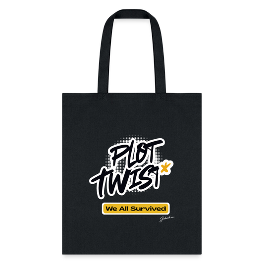 Plot Twist Tote Bag - black