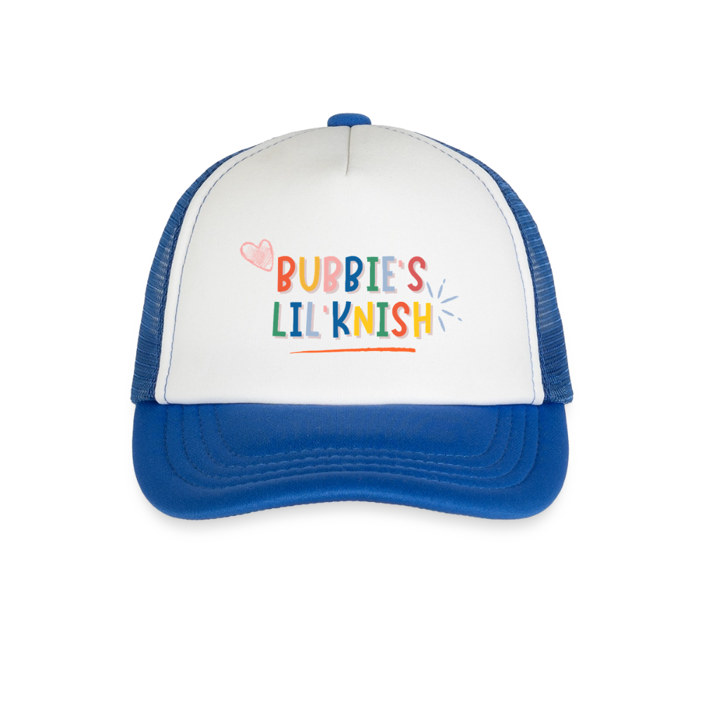Bubbie's Lil' Knish Kid's Trucker Cap - white/royal blue