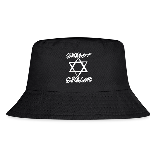 Shabbat Shalom Graffiti Light Star Kid's Bucket Hat - black