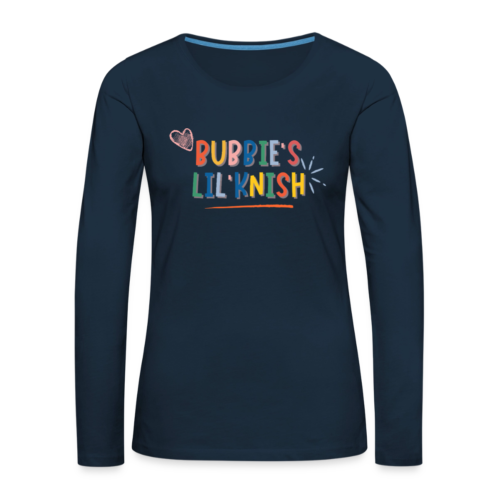 Bubbie's Lil' Knish Women's Premium Long Sleeve T-Shirt - deep navy