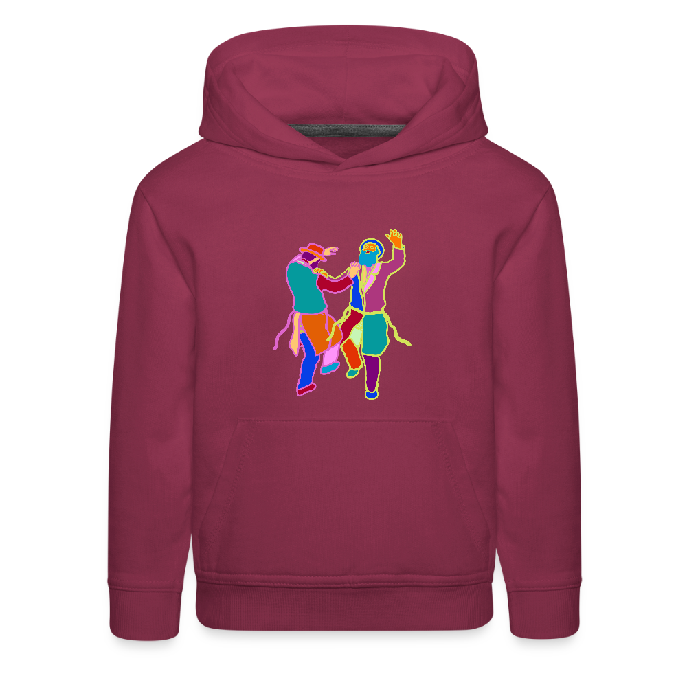 Colorful Dancing Rabbis Kids‘ Premium Hoodie - burgundy