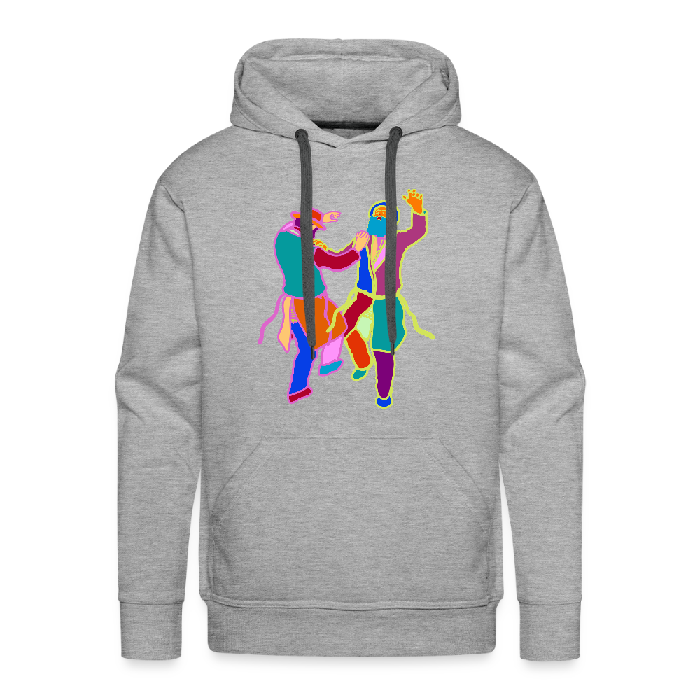 Colorful Dancing Rabbis Men’s Premium Hoodie - heather grey
