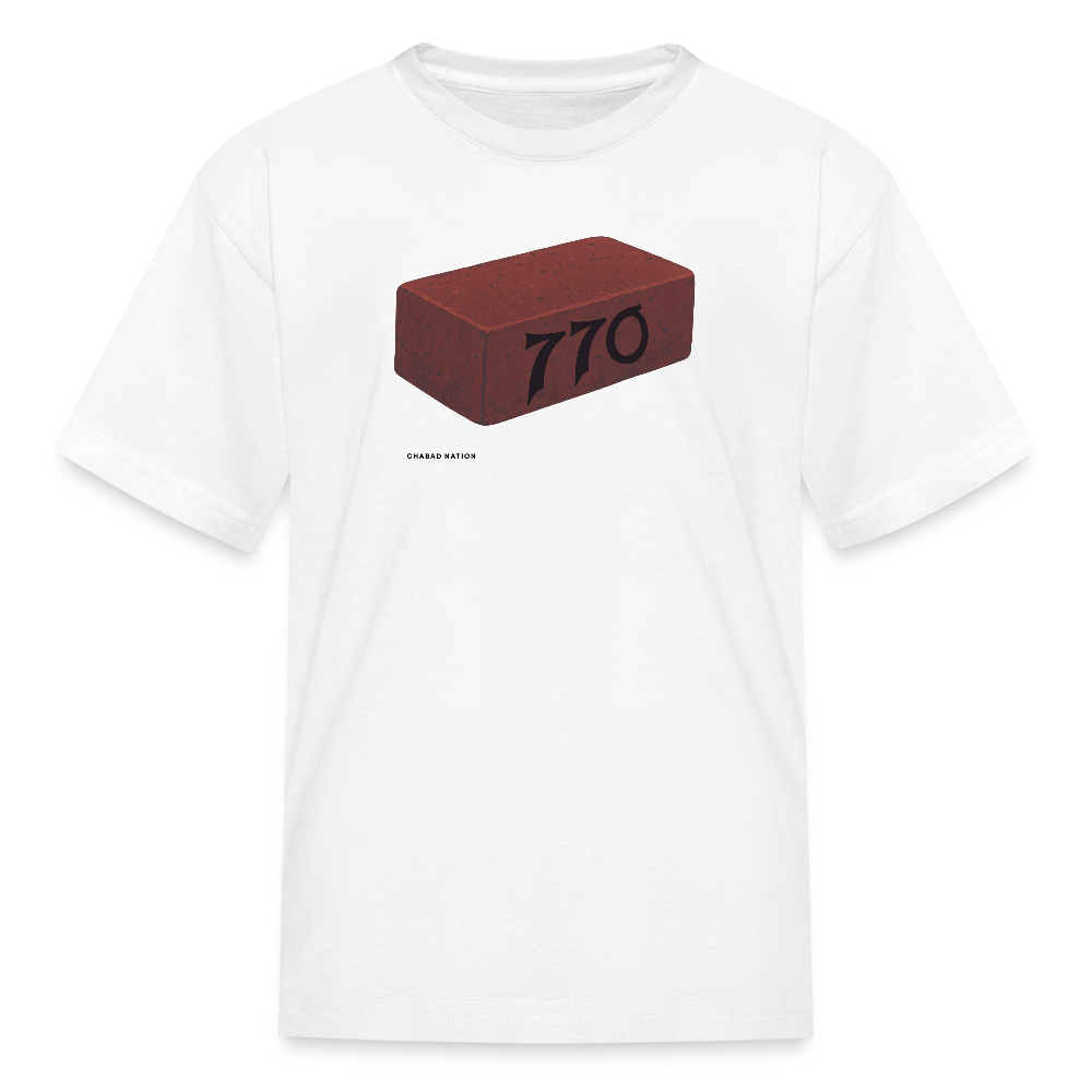 770 Solid Brick Kids' T-Shirt - white