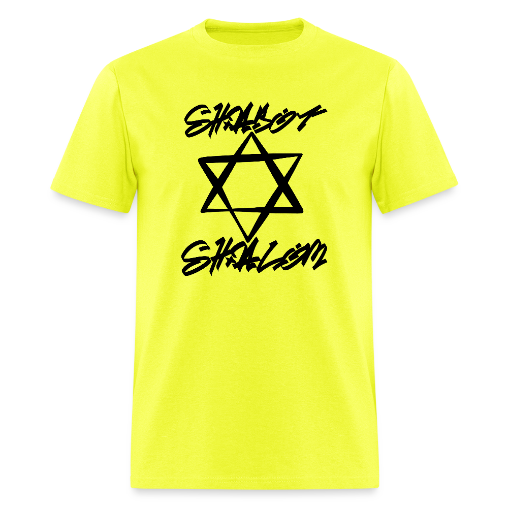 Shabbat Shalom Graffiti Star Men's T-Shirt | GILDAN 5000 - safety green