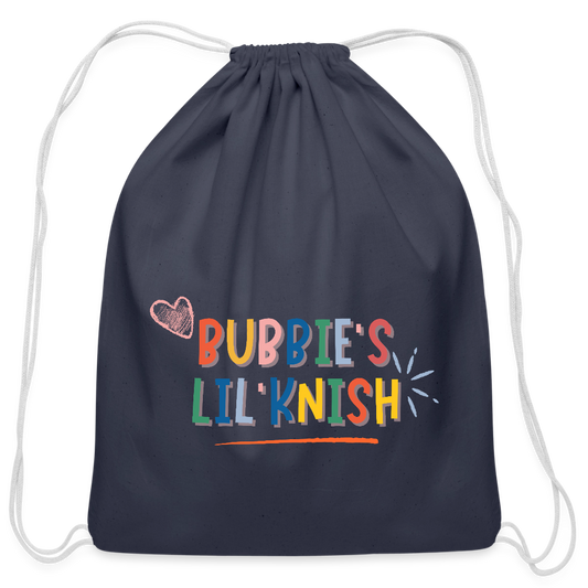 Bubbie's Lil' Knish Cotton Drawstring Bag - navy