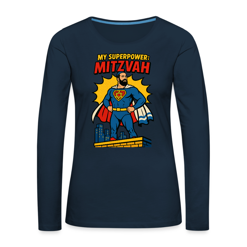 My Superpower: Mitzvah Women's Premium Long Sleeve T-Shirt - deep navy