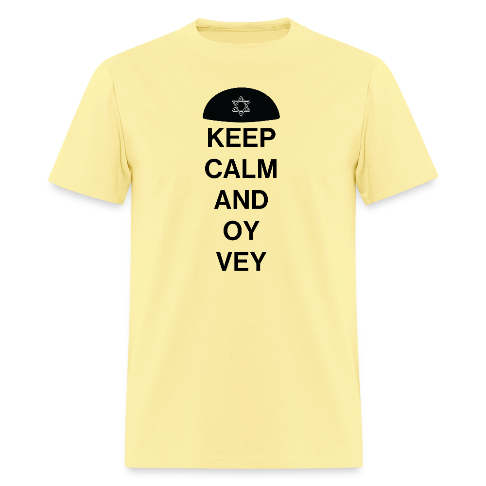 Keep Calm and Oy Vey Men's T-Shirt | GILDAN 5000 - cornsilk