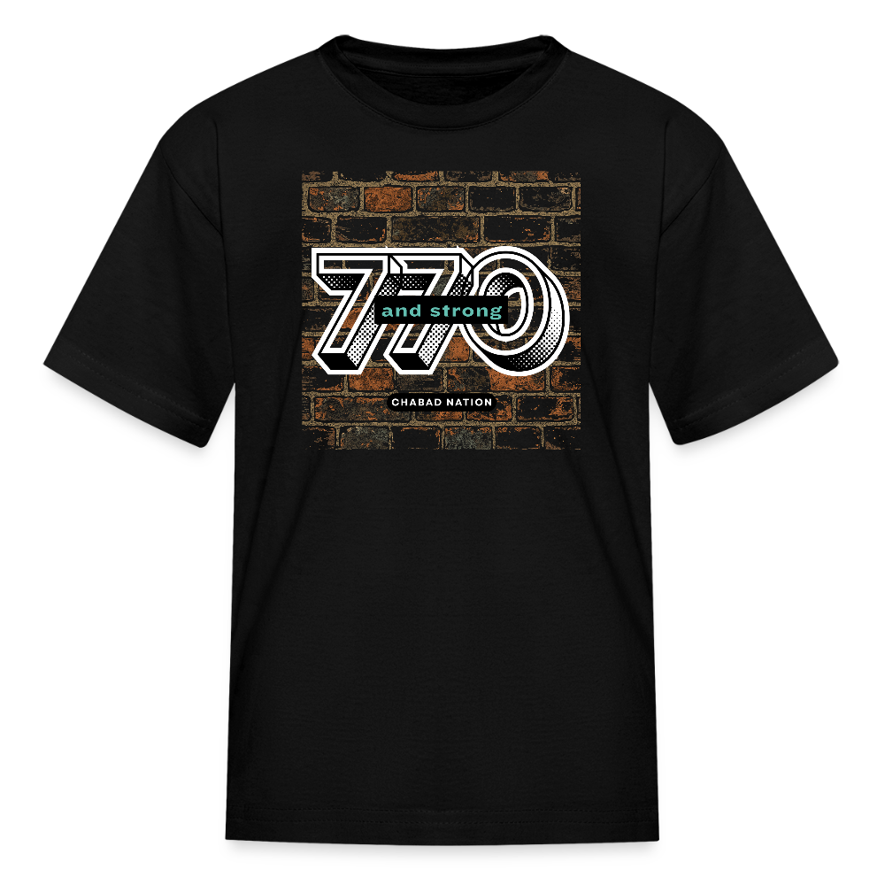 770 And Strong Kids' T-Shirt - black