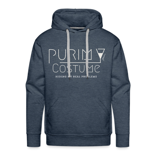 Purim Costume Men’s Premium Hoodie - heather denim