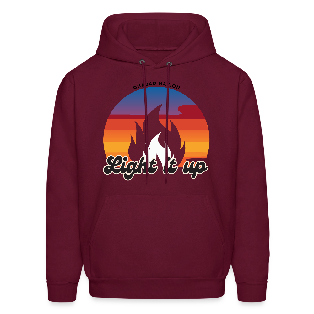 Light It Up Men's Hoodie - burgundy