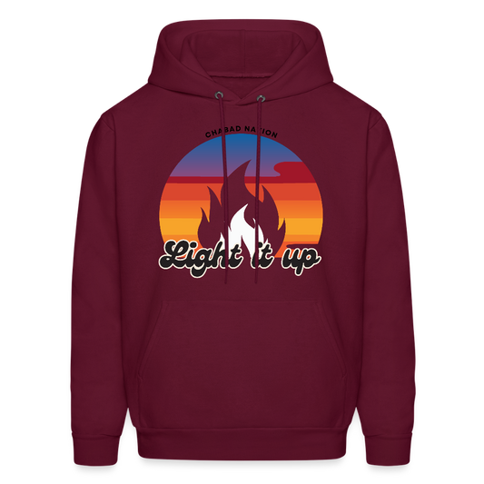 Light It Up Men's Hoodie - burgundy