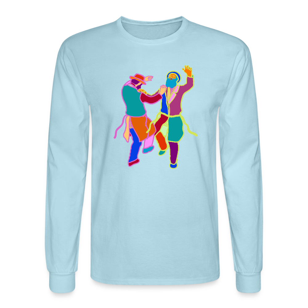 Colorful Dancing Rabbis Men's Long Sleeve T-Shirt - powder blue