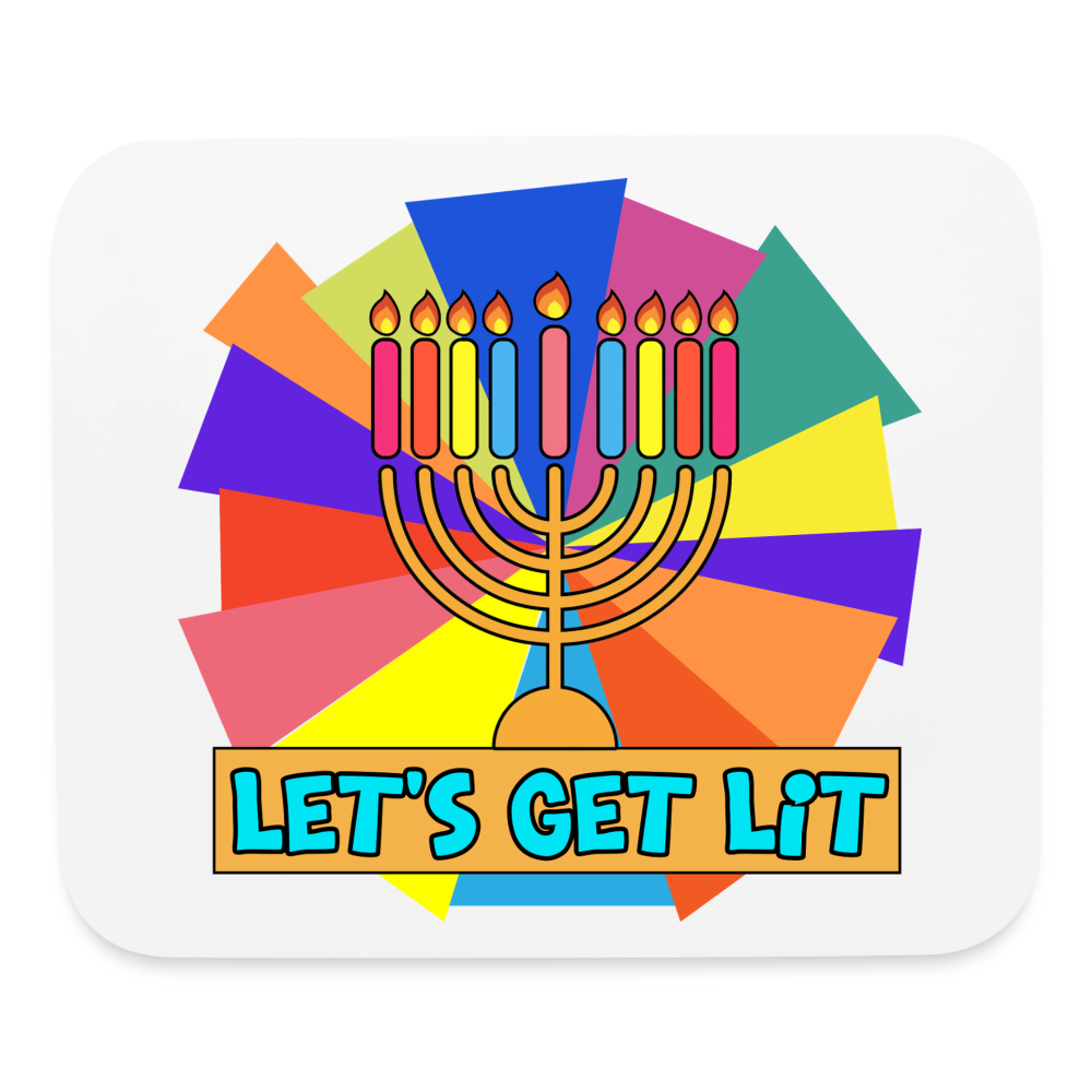 Glow & Get Lit Chanukah Menorah Mouse pad Horizontal - white