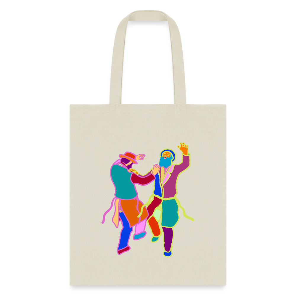 Colorful Dancing Rabbis Tote Bag - natural