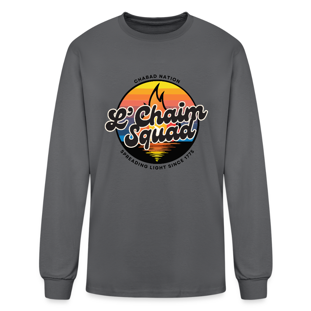 L’Chaim Squad – Spreading Light Men's Long Sleeve T-Shirt - charcoal