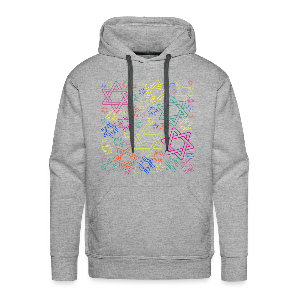 Neon Star of David FestivalMen’s Premium Hoodie - heather grey