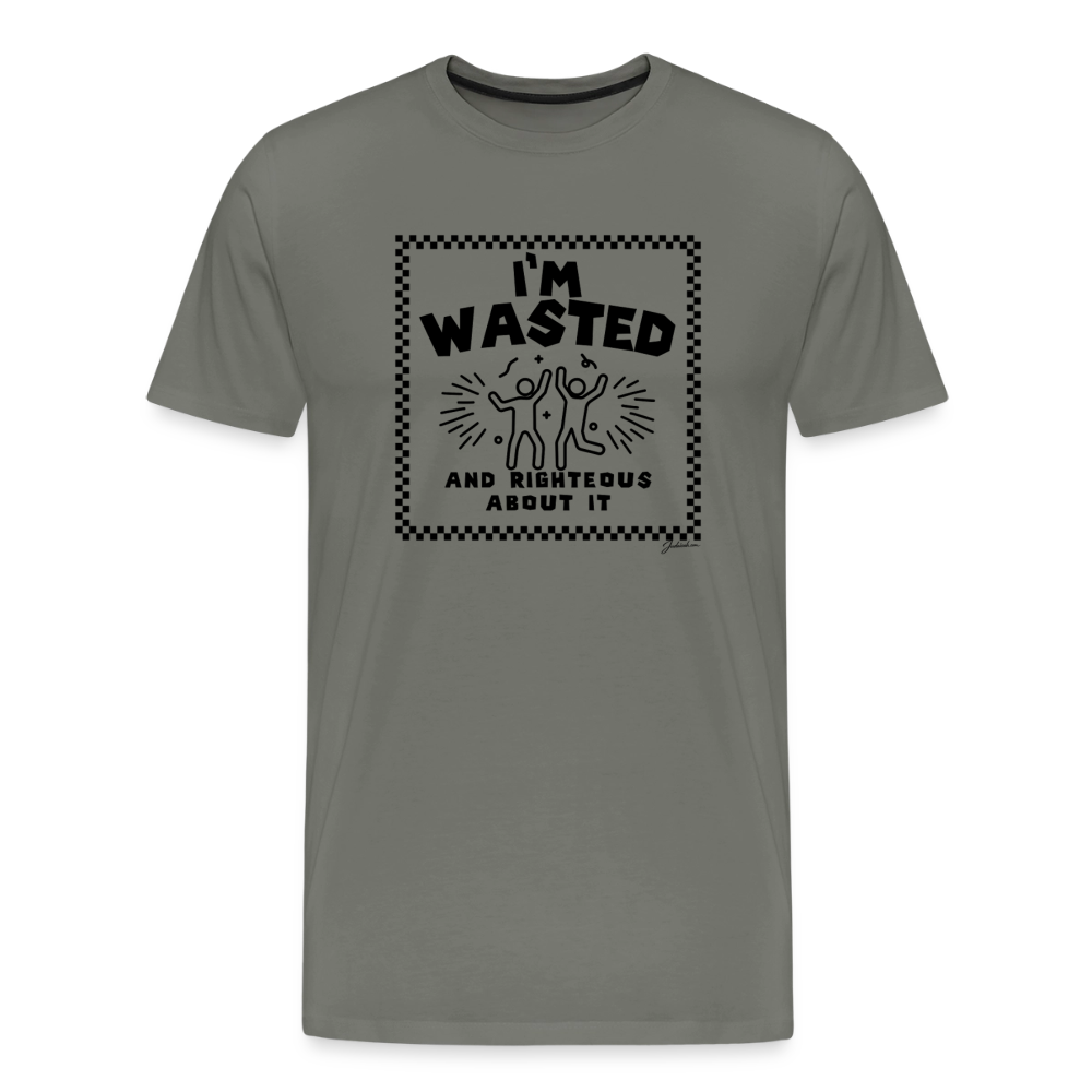 Wasted & Righteous Men's Premium T-Shirt - asphalt gray