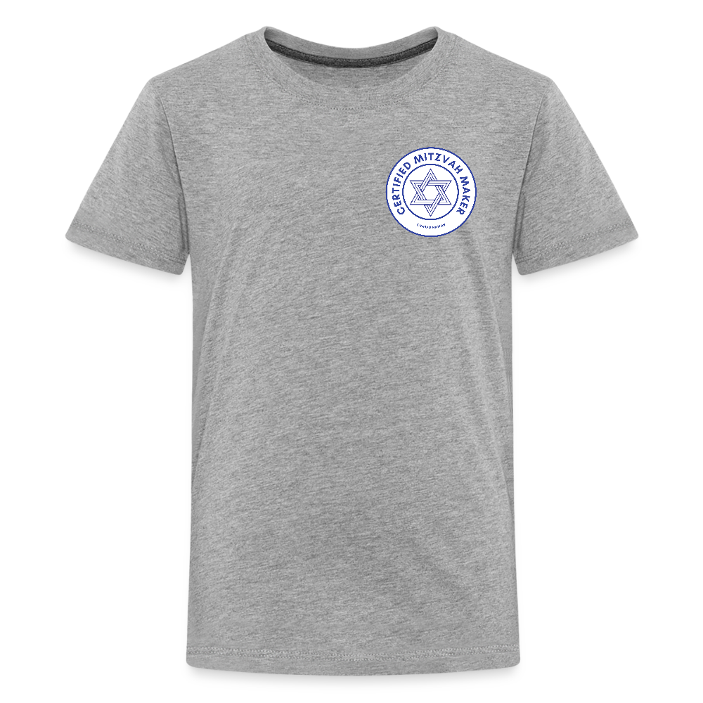 Certified Mitzvah Maker Badge Kids' Premium T-Shirt - heather gray